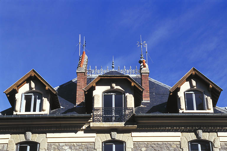 Fenêtres lucarnes et souches de cheminée.