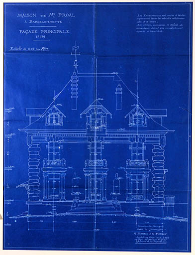 Elévation de la façade sud.