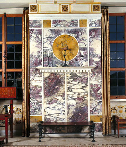 Ensemble du revêtement mural, 2 colonnes, peintures monumentales