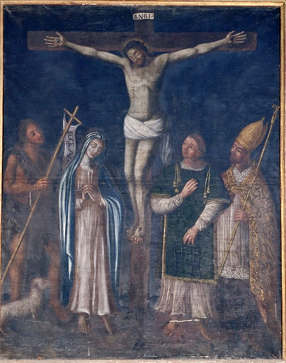 Tableau : Christ en croix, cadre