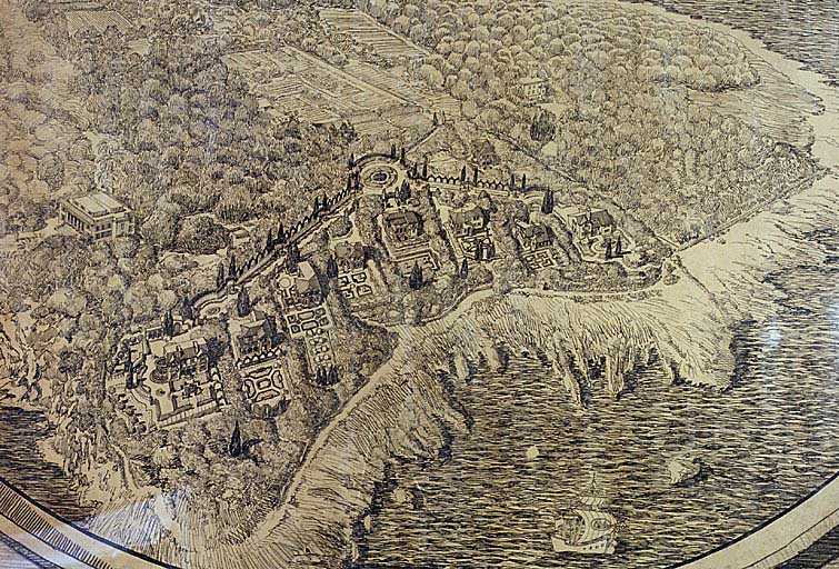 Vue aérienne d'ensemble prise du sud-ouest. 'Création d'une cité de grand style'. Détail.