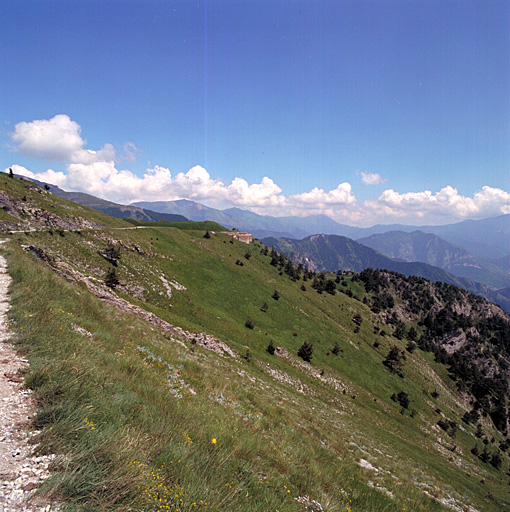 Vue générale lointaine depuis l'ouest.