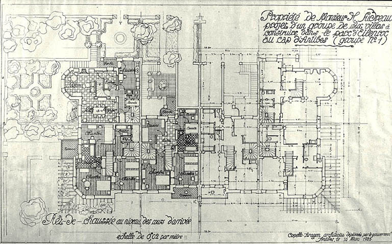 Villa à construire. Groupe n° 1. Plan du rez-de-chaussée.