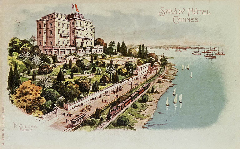 Savoy Hôtel. [Vue d'ensemble avec le jardin prise du sud.], [vers 1920 ?].