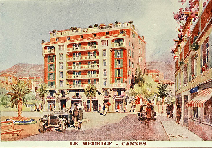 Le Meurice. Cannes. [Vue perspective d'ensemble.], [vers 1930].
