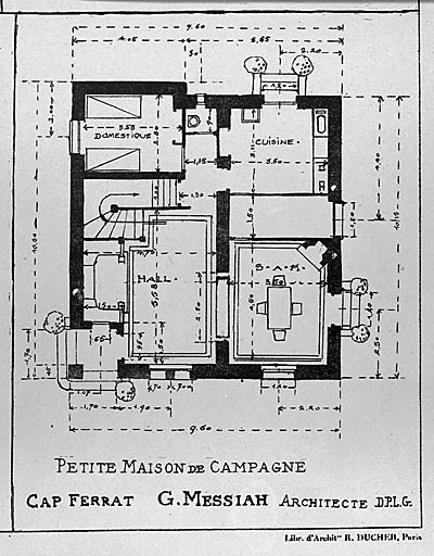 Petite maison de campagne - Cap Ferrat - G.Messiah Architecte D.P.L.G. Villa régionaliste avec un plan régulier.