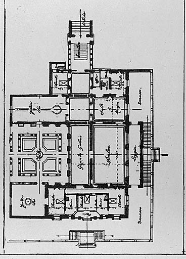 [Plan du rez-de-chaussée surélevé de la villa Fiorentina.], vers 1920.