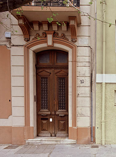Immeuble 59 avenue Alexis-Godillot. Façade sud-ouest. Porte d'entrée.
