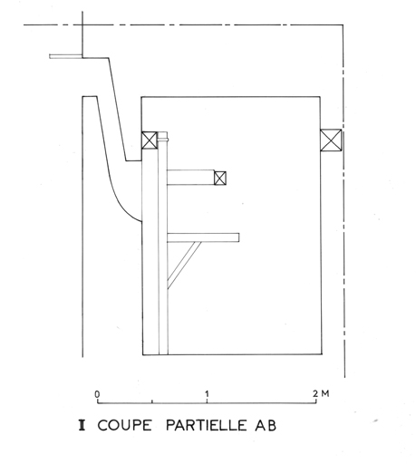 Coupe partielle sur la cheminée.