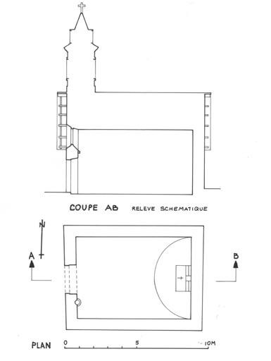 Plan et Coupe AB.