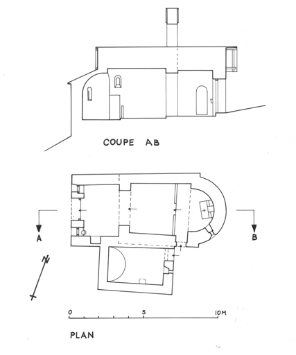 Plan et coupe AB.