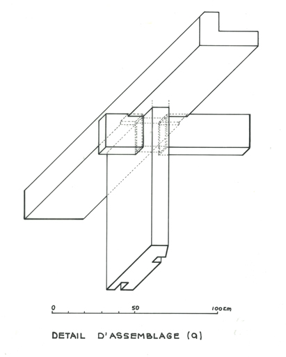 Détail d'assemblage d'un angle.