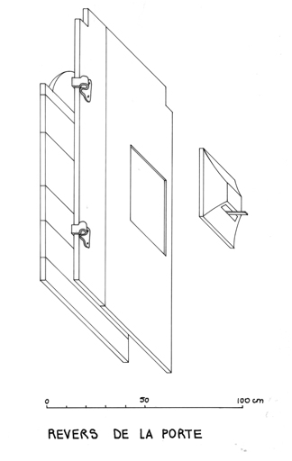 Détail sur l'assemblage du revers de la menuiserie.
