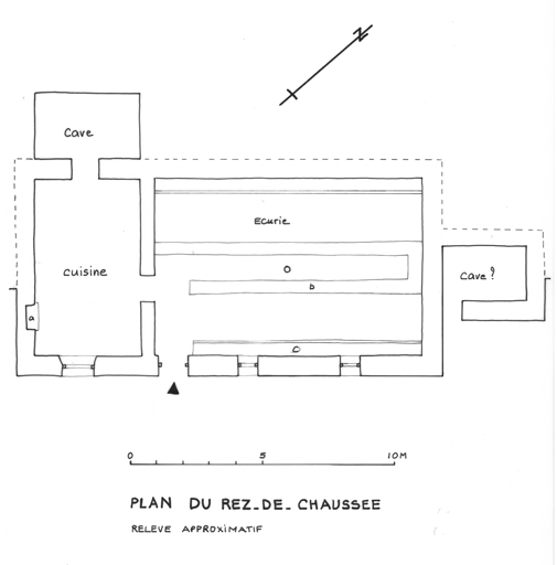 Première ferme au Vallon de la Buffe. Plan du rez-de-chaussée.