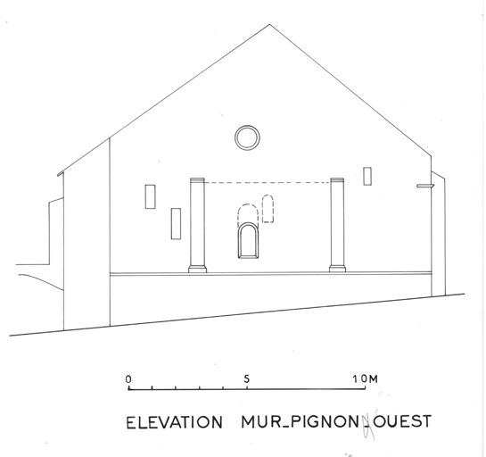 Elévation du mur pignon ouest.