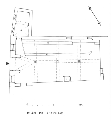 Plan au rez-de-chaussée de l'écurie.