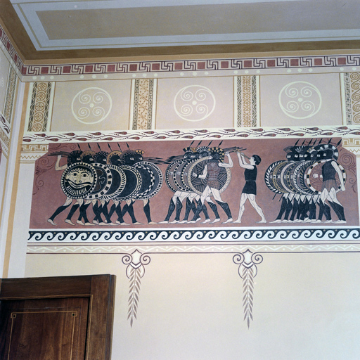 Panneau de frise situé à l'est sur le mur nord de l'ancienne bibliothèque (après restauration).