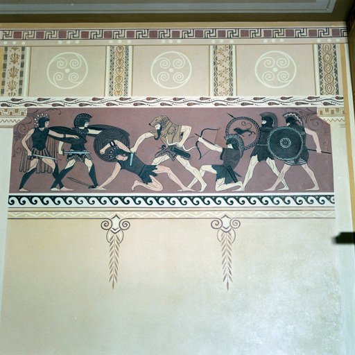 Panneau de frise situé à l'ouest sur le mur sud de l'ancienne bibliothèque (aprés restauration).