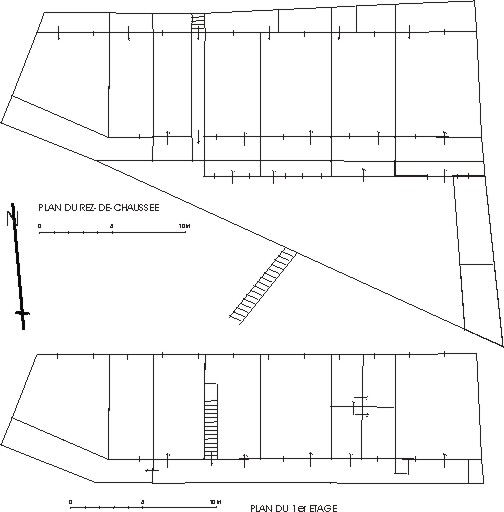 Plan du rez-de-chaussée et plan du 1er étage.