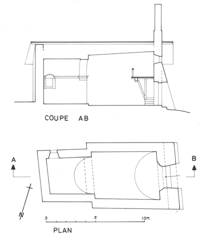 Plan et coupe AB.