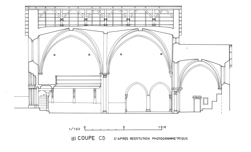 Coupe CD d'aprés restitution photogrammétrique. ; Coupe CD d'aprés restitution photogrammétrique.