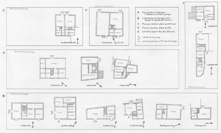 Habitat permanent. Typologie des distributions au 1er étage.