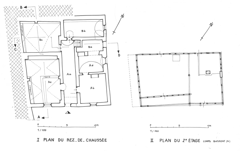 Plan du rez-de-chaussée et plan du 2e étage . ; Plan du rez-de-chaussée et plan du 2e étage .