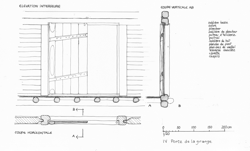 Elévation de l'entréeen lambris de l'alcôve . ; Elévation de l'entréeen lambris de l'alcôve .