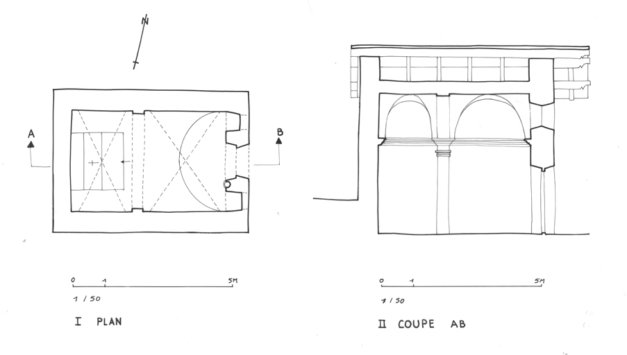 Plan et coupe AB. ; Plan et coupe AB.