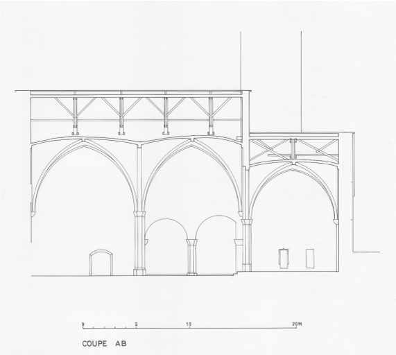 Coupe longitudinale AB.