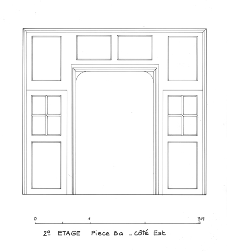 Lambris. 2° étage piéce Ba côté est.