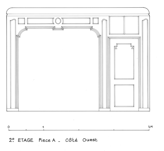 Lambris. 2° étage piéce A côté ouest.