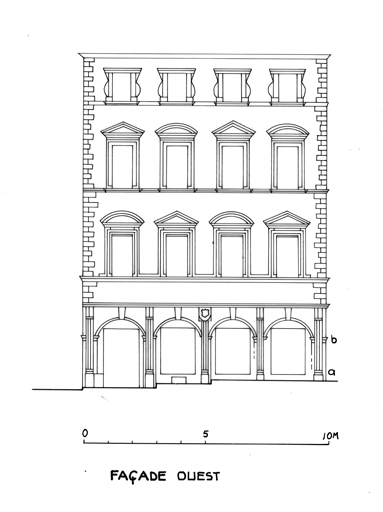 Elévation de la façade ouest.