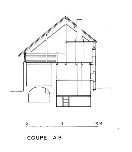 Coupe transversale AB. ; Coupe transversale AB.