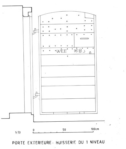 Porte extérieure- huisserie du 1er niveau. ; Porte extérieure- huisserie du 1er niveau.