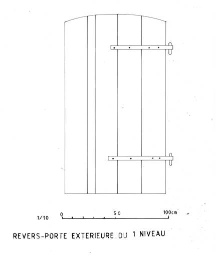 Revers de la porte extérieure- huisserie du 1er niveau. ; Revers de la porte extérieure- huisserie du 1er niveau.