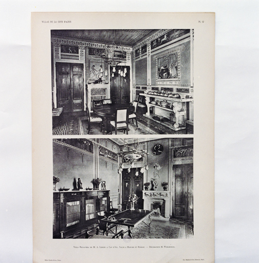 Villa Primavera de M. A. Lenoir à Cap d'Ail. Salle à Manger et Bureau. - Décorateur M. Wielhorski, ca 1926.