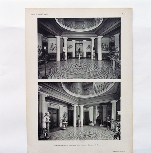 Villa Primavera de M. A. Lenoir à Cap d'Ail. L'Atrium. - Décorateur M. Wielhorski, ca 1926.