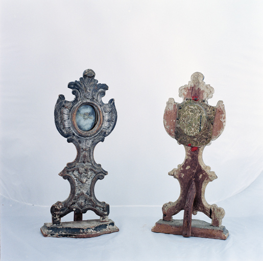 Ensemble de 2 reliquaires-monstrances dits reliquaires de saint Hospice abbé et de saint Germain martyr