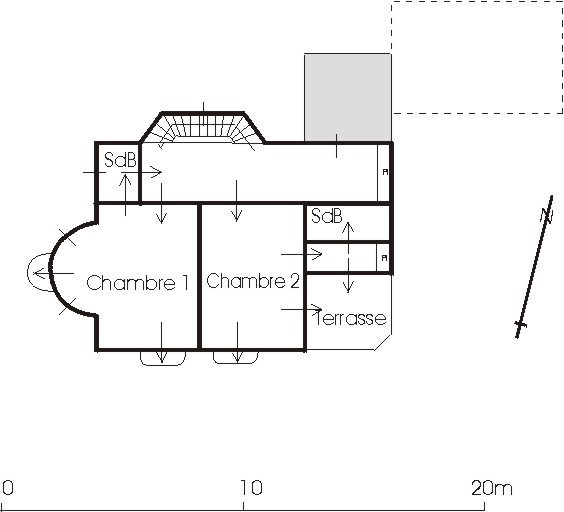 Plan schématique du premier étage.