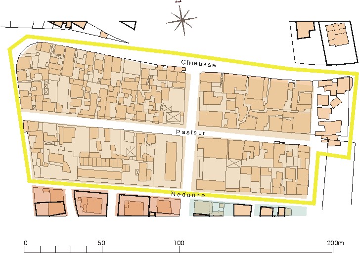 Plan cadastral du lotissement Rouvière, dit bidonville Pasteur.