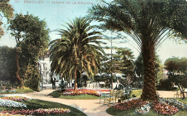 Beaulieu. Jardin de la Réserve. L.L. [Vue partielle de la partie ouest du jardin.], vers 1915.