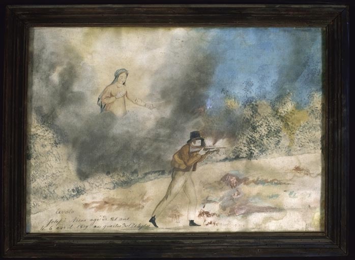 Tableau, ex-voto : Accident de chasse de Joseph Arène