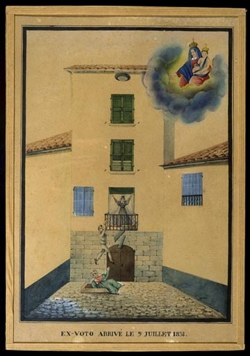 Tableau, ex-voto : Chute du balcon