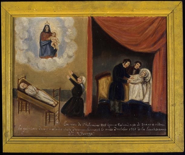 Tableau, ex-voto : Demande de guérison de Philomène Dot