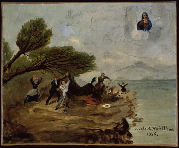 Tableau, ex-voto : Accident de cheval de Marie Blanc