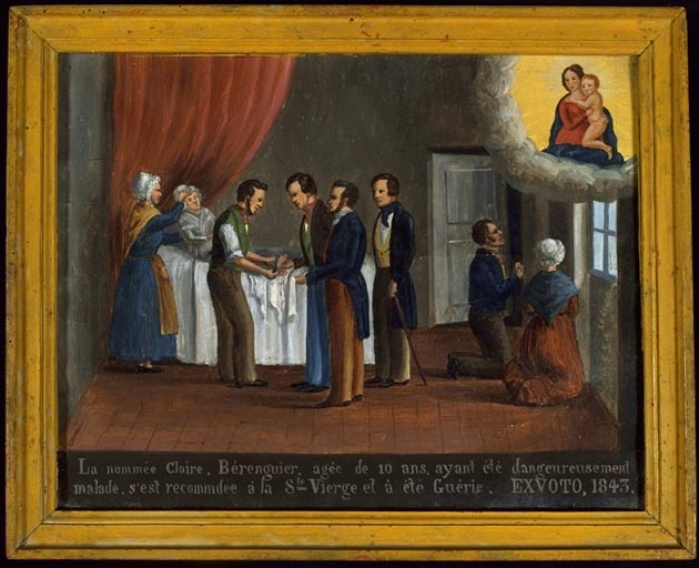 Tableau, ex-voto : Demande de guérison de Claire Bérenguier