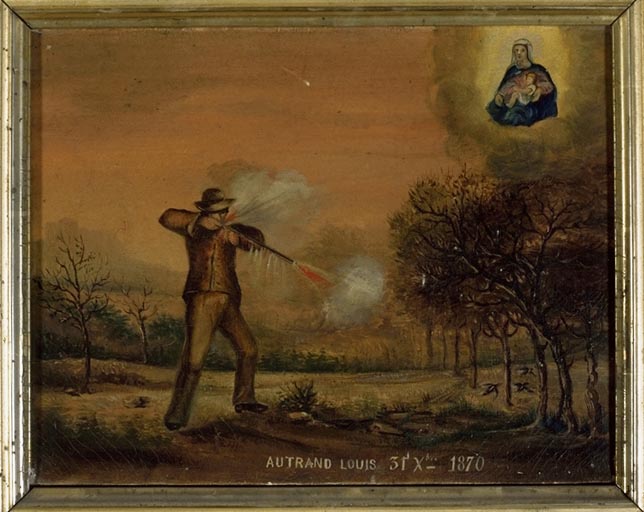 Tableau, ex-voto : Accident de chasse de Louis Autrand