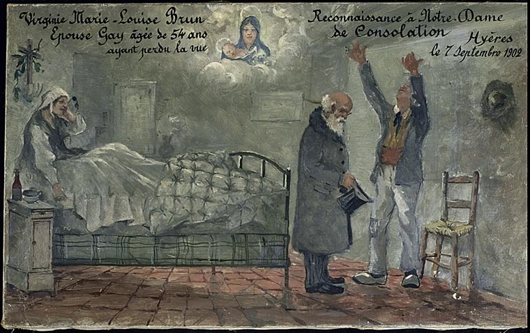 Tableau, ex-voto : Demande de guérison de Marie-Louise Brun