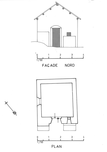 Chapelle Saint-François Régis à Plampinet. Plan et façade nord . ; Chapelle Saint-François Régis à Plampinet. Plan et façade nord .